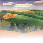 Farm Landscape (Painting) by Grant Wood